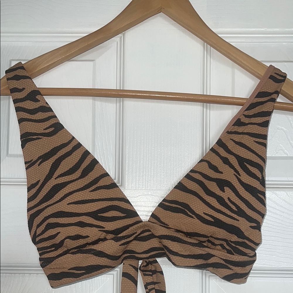 Aerie Triangle Animal Print Bikini Top